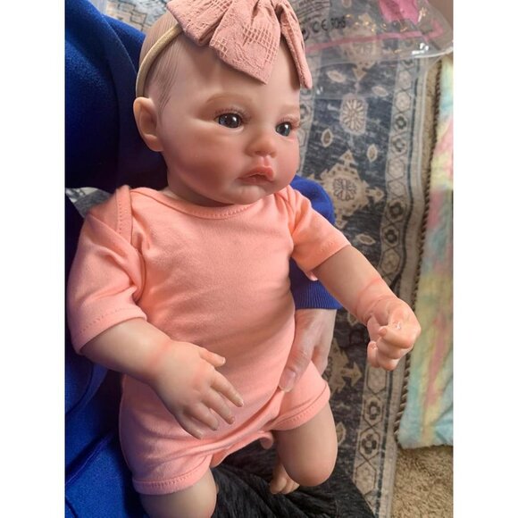 🆕18inch Realistic Full Vinyl Body Newborn Baby Dolls Girl Doll With Accessories - Picture 2 of 9